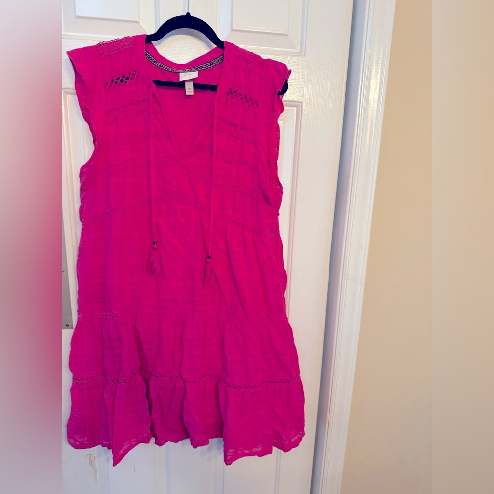 Women’s Bright Pink Sleeveless Tunic Dress